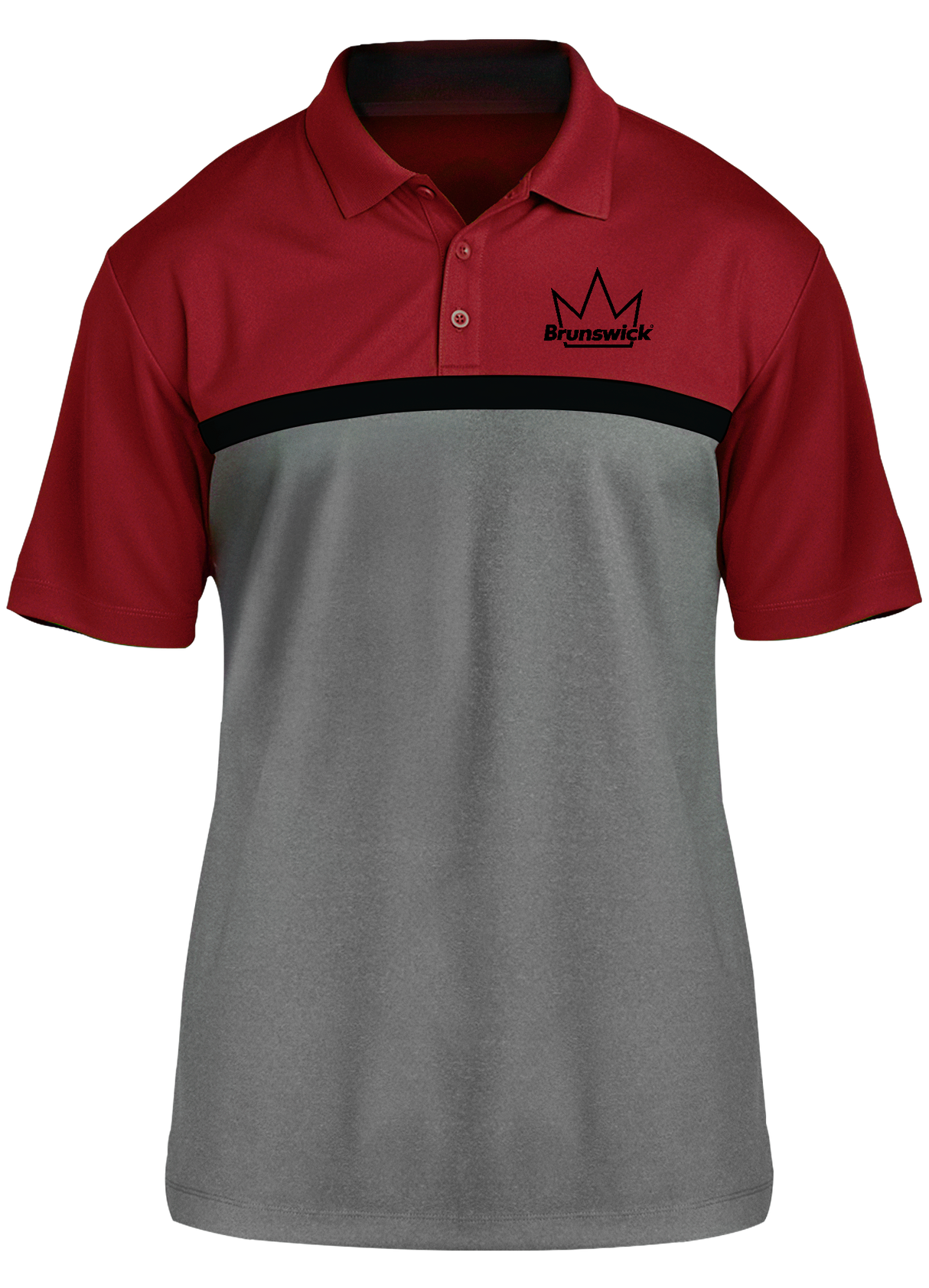 Brunswick Crown Black Competitor Polo Red/Black/Gray