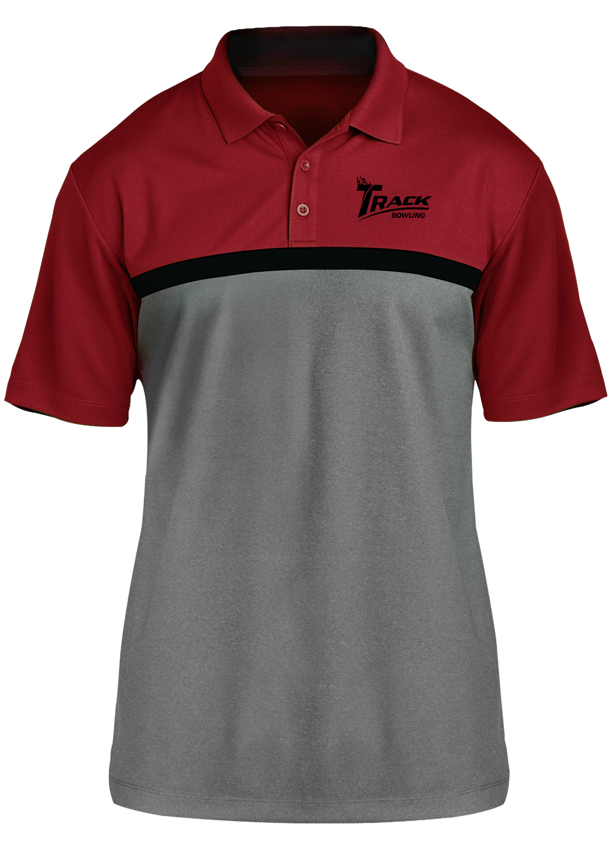 Track Bowling Black Competitor Polo Red/Black/Gray