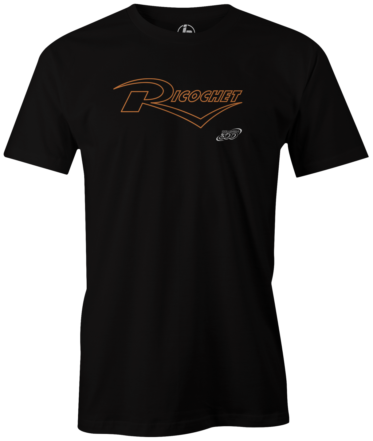 columbia-300-ricochet pearl -bowling-ball-logo-tee-shirt-bowler-practice-league-tournament-tshirt