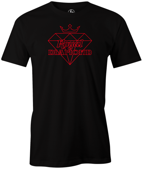 Royal Diamond by Swag Bowling. Swag Bowling Classic Logo T-shirt. This shirt is perfect for bowling practice, leagues or weekend tournaments. Men's T-Shirt, bowling ball, tee, tee shirt, tee-shirt, t shirt, t-shirt, tees, league, tournament shirt, PBA, PWBA, USBC. 