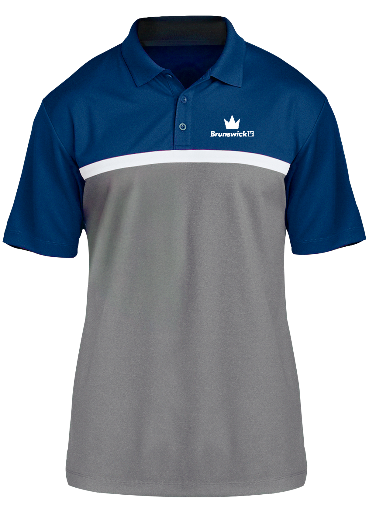 Brunswick Mini Crown Competitor Polo Blue/White/Gray