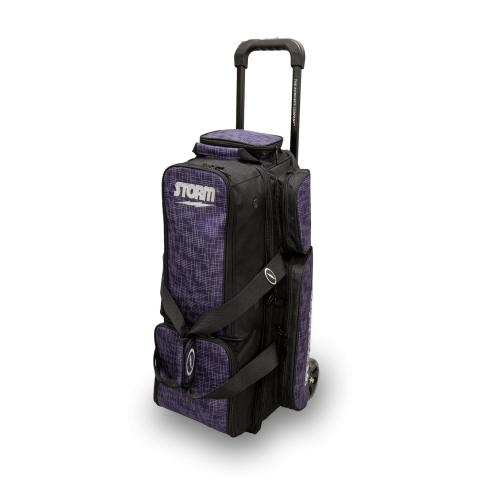 Storm Rolling Thunder 3 Ball Triple Roller Abstract Purple/Black Bowling Bag