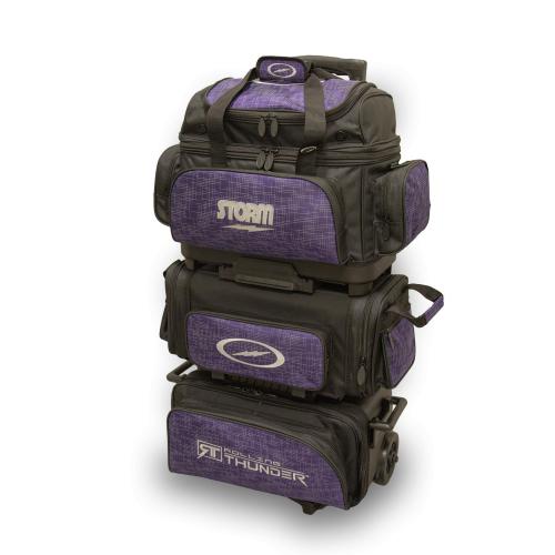 Storm Rolling Thunder 6 Ball Triple Roller Abstract Purple/Black Bowling Bag