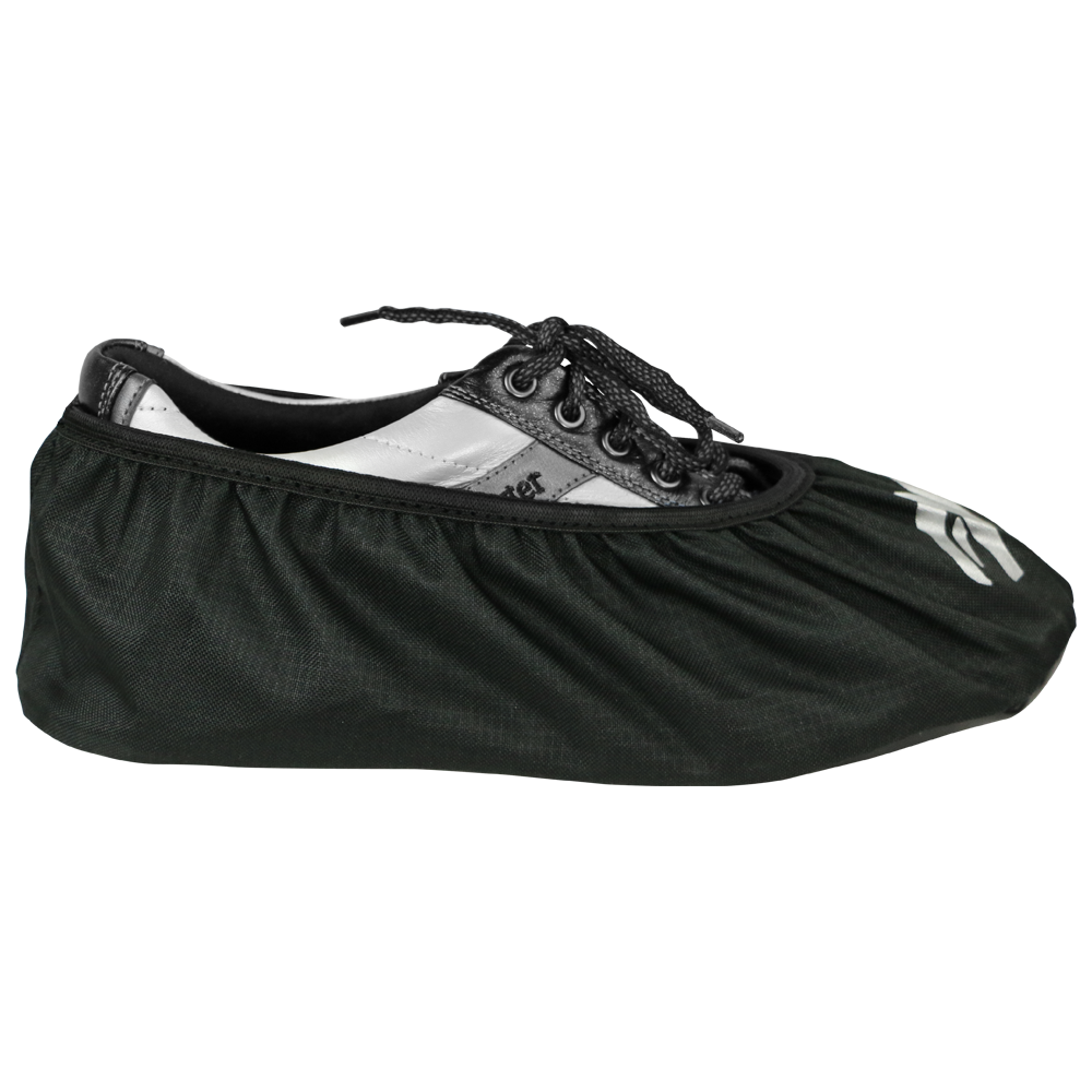 Motiv Resistance Shoe Cover Wear resistance shoe covers when you are off the lanes to guard against spilled beverages, rain, melting snow, and other moisture on bowling center floors. Highly elastic deseign makes them incredibly easy to slip on and off. Durable construction and comfortable fit. Silver MOTIV logos on the toe and sole. One pair of black shoe covers are in each package. Available in 3 sizes - Small, Medium, and Large.