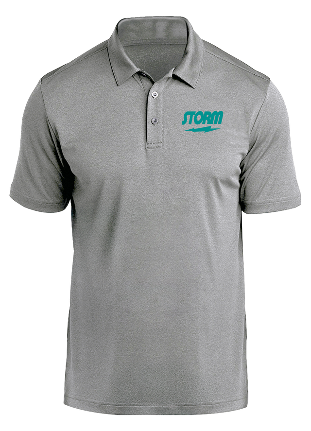 storm-teal-prime-polo-gray bowl bowling shirt league tournament bowler shirt