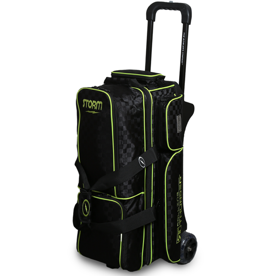Storm Rolling Thunder 3 Ball Roller Black Checkered/Lime Bowling Bag
