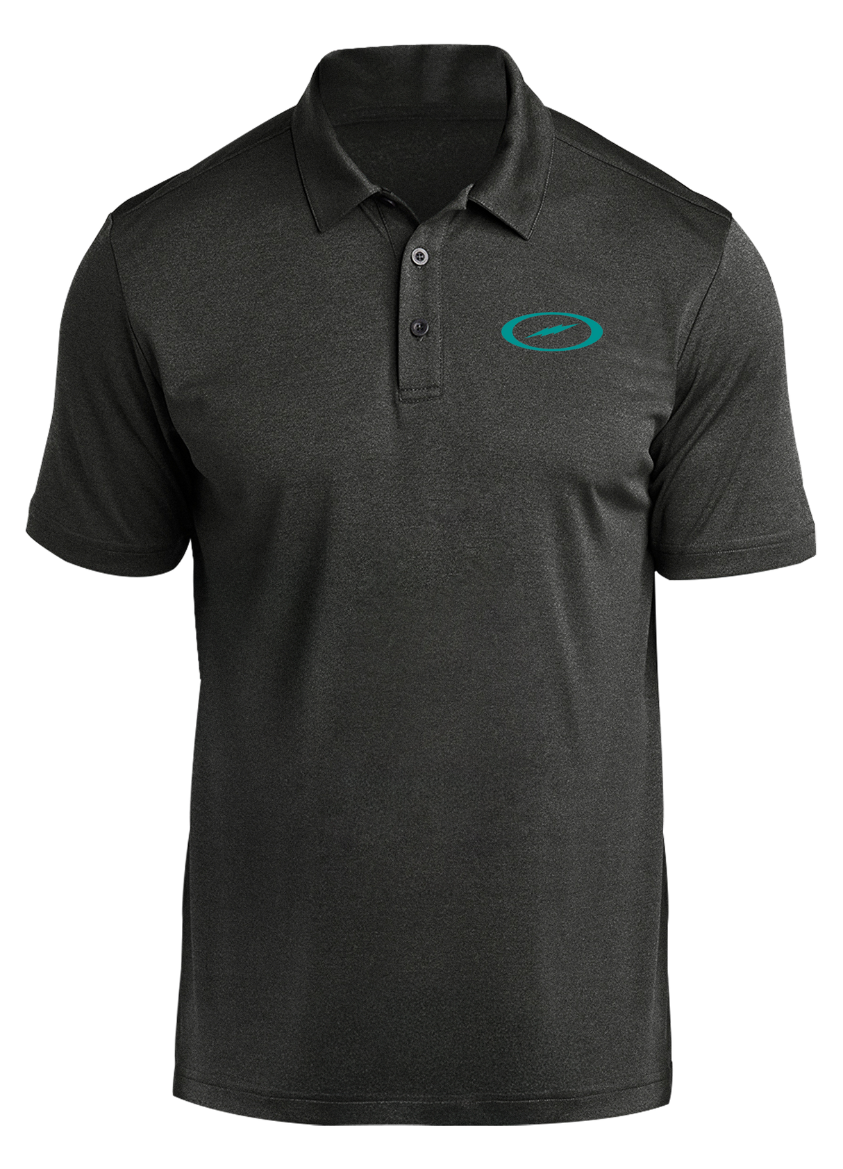 Storm Bolt Teal Prime Polo Black Heather