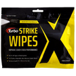 Turbo Strike Wipes 20 Sheet/Zipper Pack * Safely & conveniently removes lane oil, surface grime and belt marks! * Fast drying, non-abrasive! * Strike Wipes are permitted for use Before and After competition