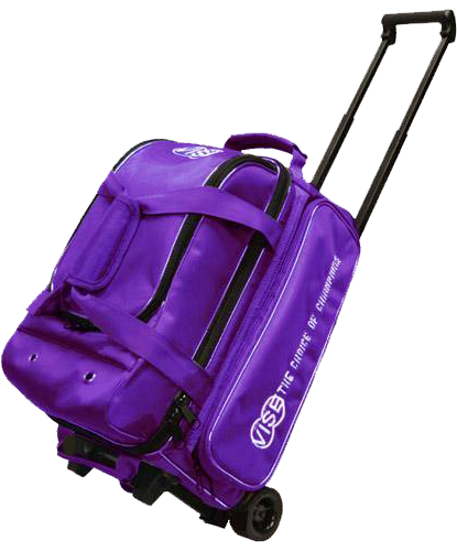 Vise 2 Ball Economy Roller Purple bowling ball bag