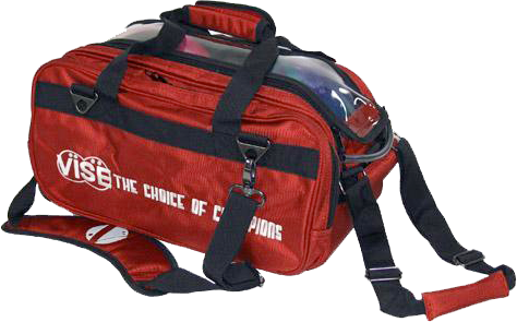 Vise 2 Ball Tote Clear Top Red Bowling Ball Bag