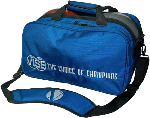 Vise 2 Ball Tote Plus Clear Top Double Blue bowling ball bag