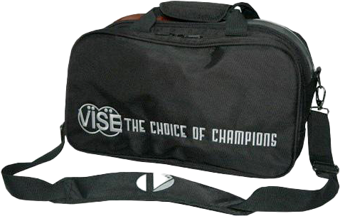 Vise 2 Ball Tote Plus Clear Top Double Black bowling ball bag
