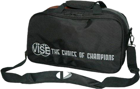 Vise 2 Ball Tote Plus Clear Top Double Black bowling ball bag