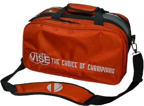 Vise 2 Ball Tote Plus Clear Top Double Red bowling ball bag