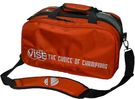 Vise 2 Ball Tote Plus Clear Top Double Red bowling ball bag