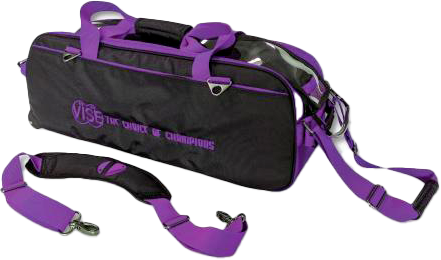 Vise 3 Ball Tote Black/Purple Clear Top