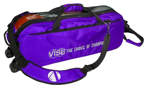 Vise 3 Ball Purple Roller Tote Clear Top
