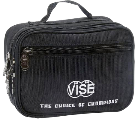 Vise Accessory Bag Black Vise has developed this accessory bag to have multiple pockets so the bowler can organize all of their accessories.   10" X 7.5" X 1" Handle Strap Multiple Pockets