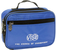 Vise Accessory Bag Blue FEATURES AND BENEFITS 10" X 7.5" X 1" Handle Strap Multiple Pockets Vise has developed this accessory bag to have multiple pockets so the bowler can organize all of their accessories.