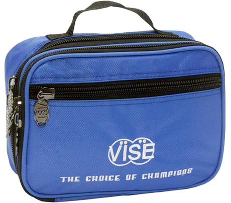 Vise Accessory Bag Blue FEATURES AND BENEFITS 10" X 7.5" X 1" Handle Strap Multiple Pockets Vise has developed this accessory bag to have multiple pockets so the bowler can organize all of their accessories.