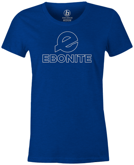 Ebonite Women's Bowling T-Shirt Classic Logo Blue