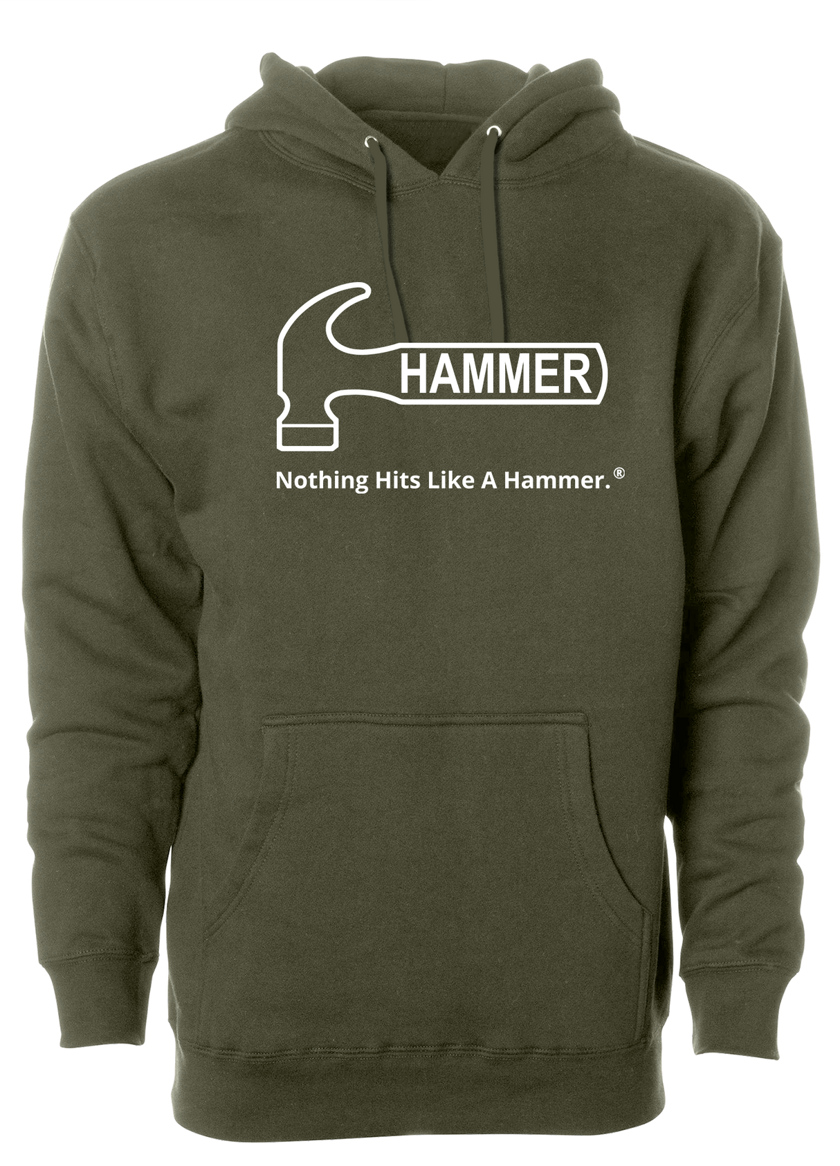 Hammer Bowling White Tagline Hoodie