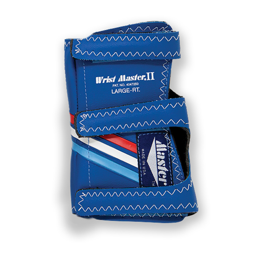 Wrist Master II Blue Stay cool and comfortable with our breathable Wrist Master II Excel wrist brace. Designed to keep in control of your game while keeping you looking and feeling cool! Metal support system Adjustable straps Form-fitting contours to wrist, palm and forearm Available in Right or Left hand