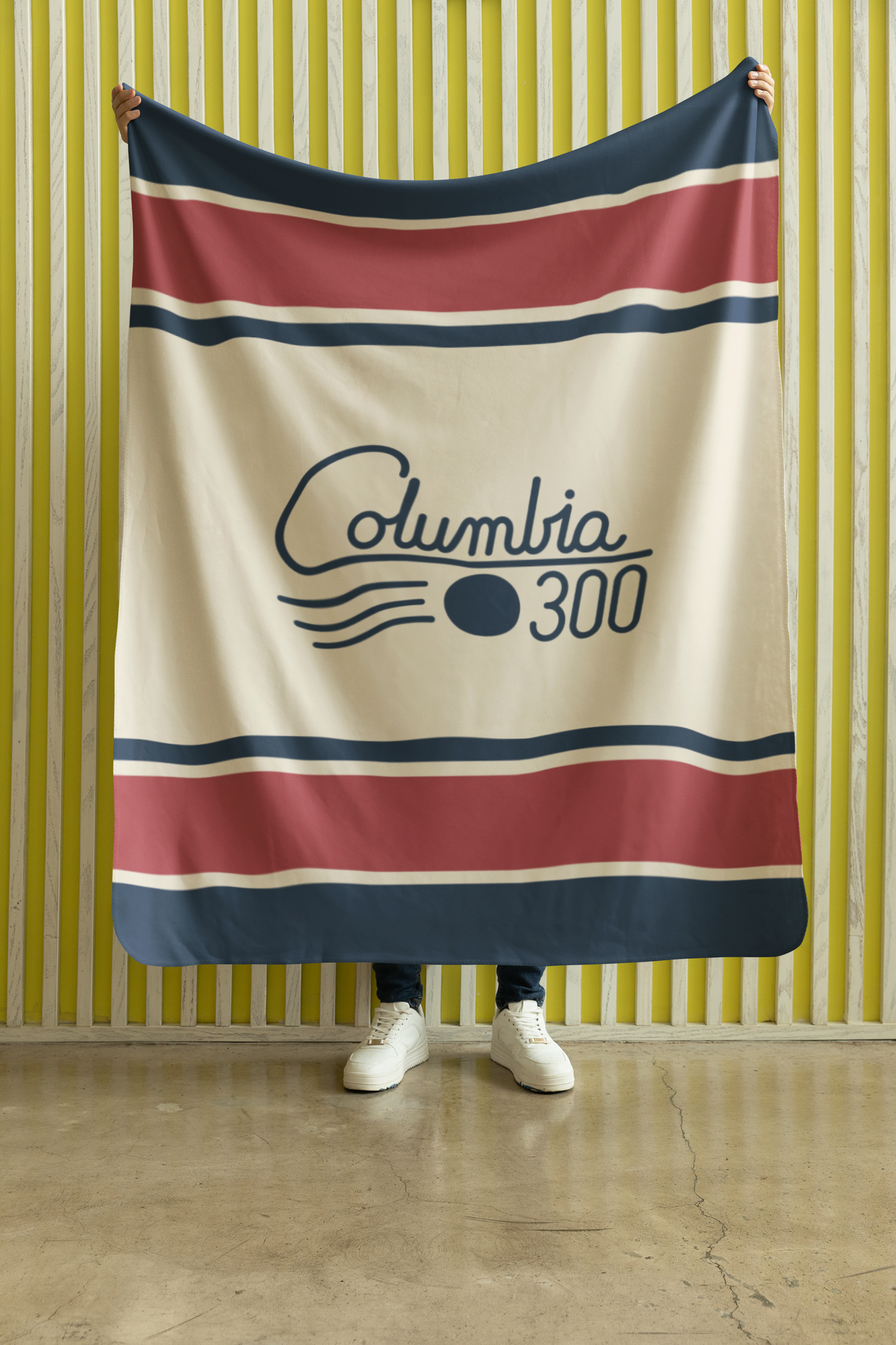Columbia 300 Vintage Retro Logo 60" x 80" Plush Blanket