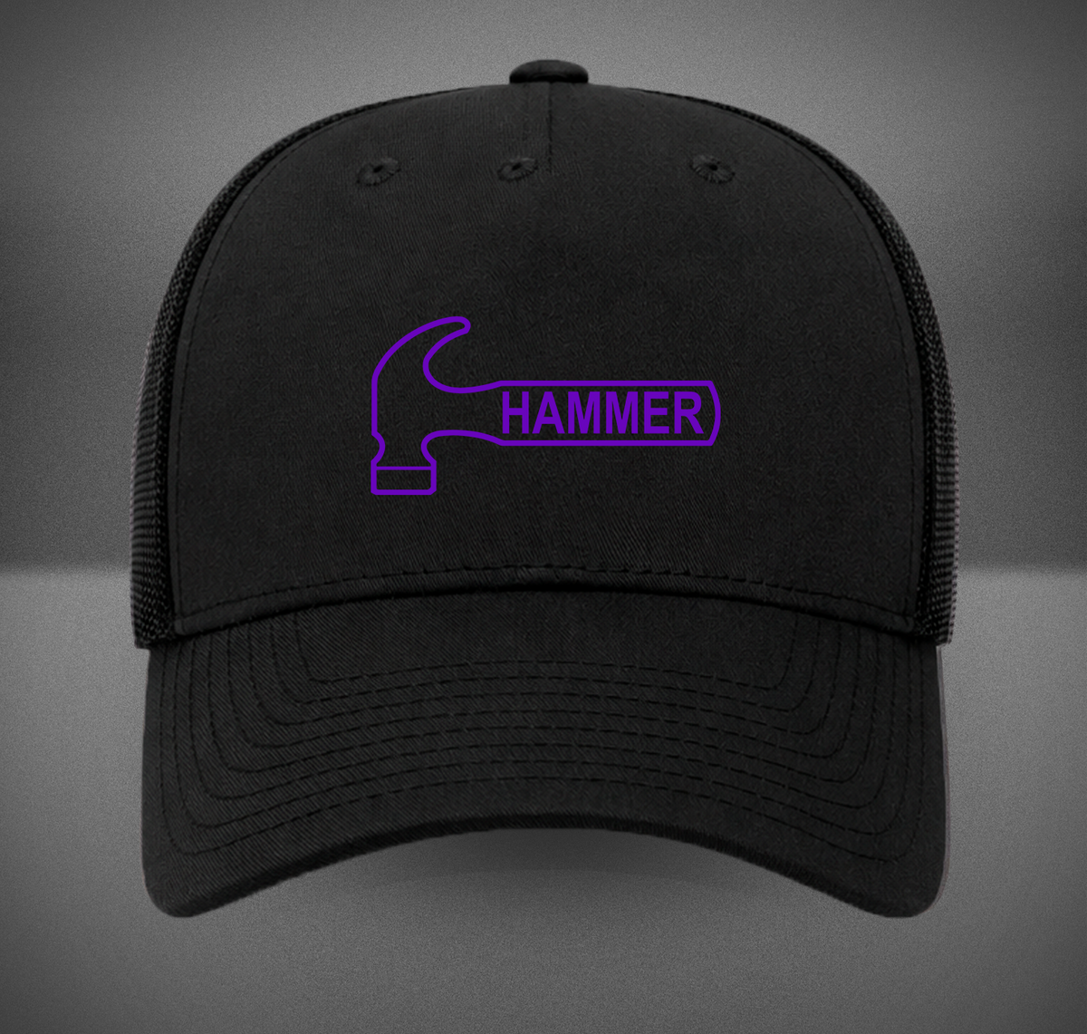 Hammer Bowling Purple Logo Retro Trucker Hat