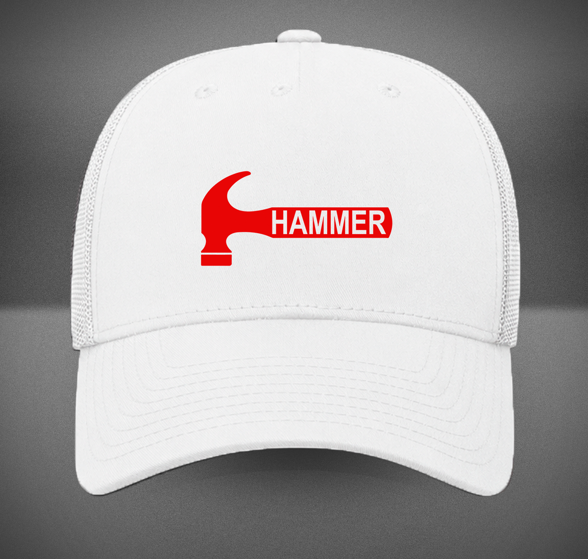 Hammer Bowling Red Rev Retro Trucker Hat