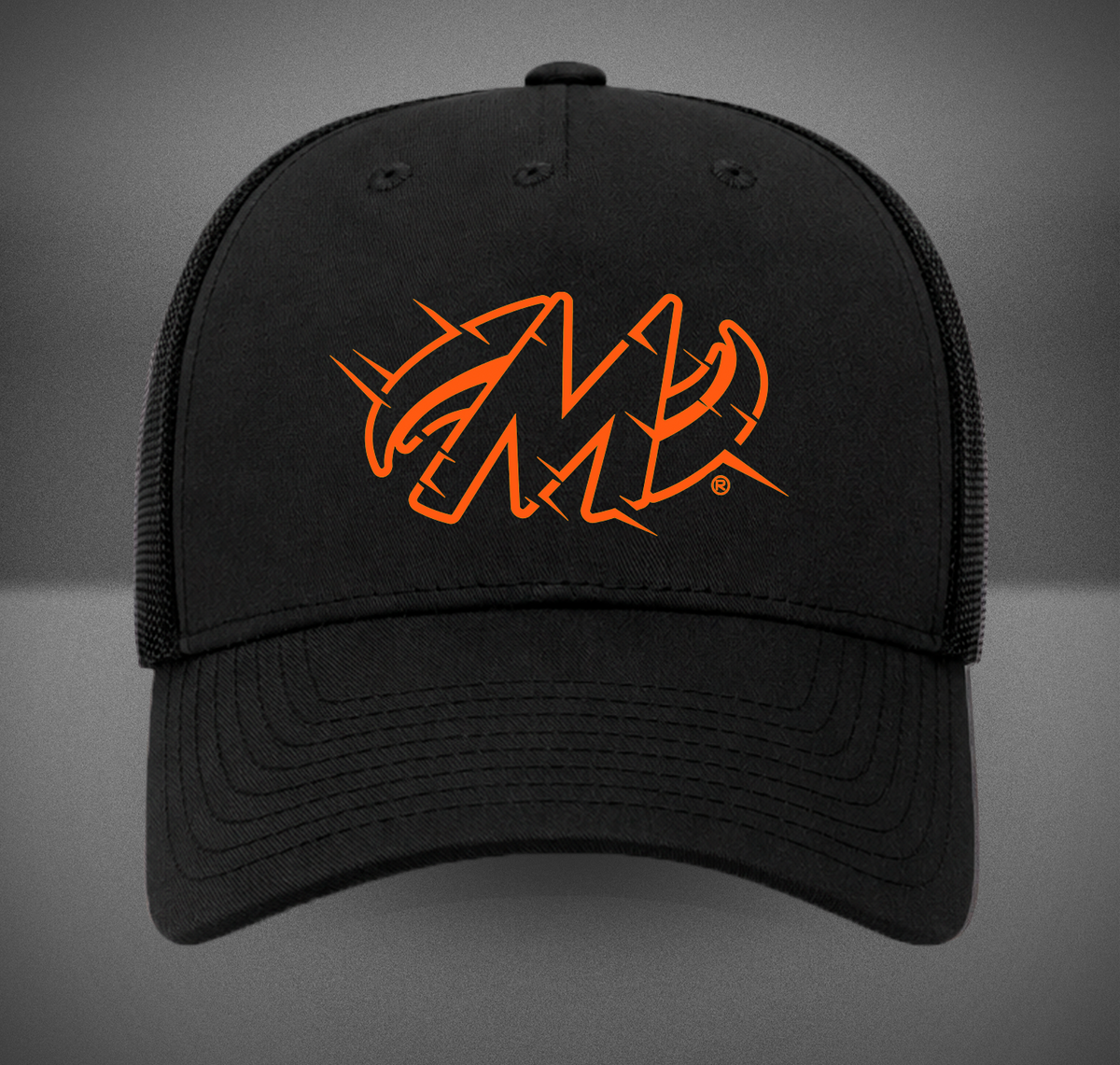 Motiv Bowling V2M Orange Retro Black Trucker Hat