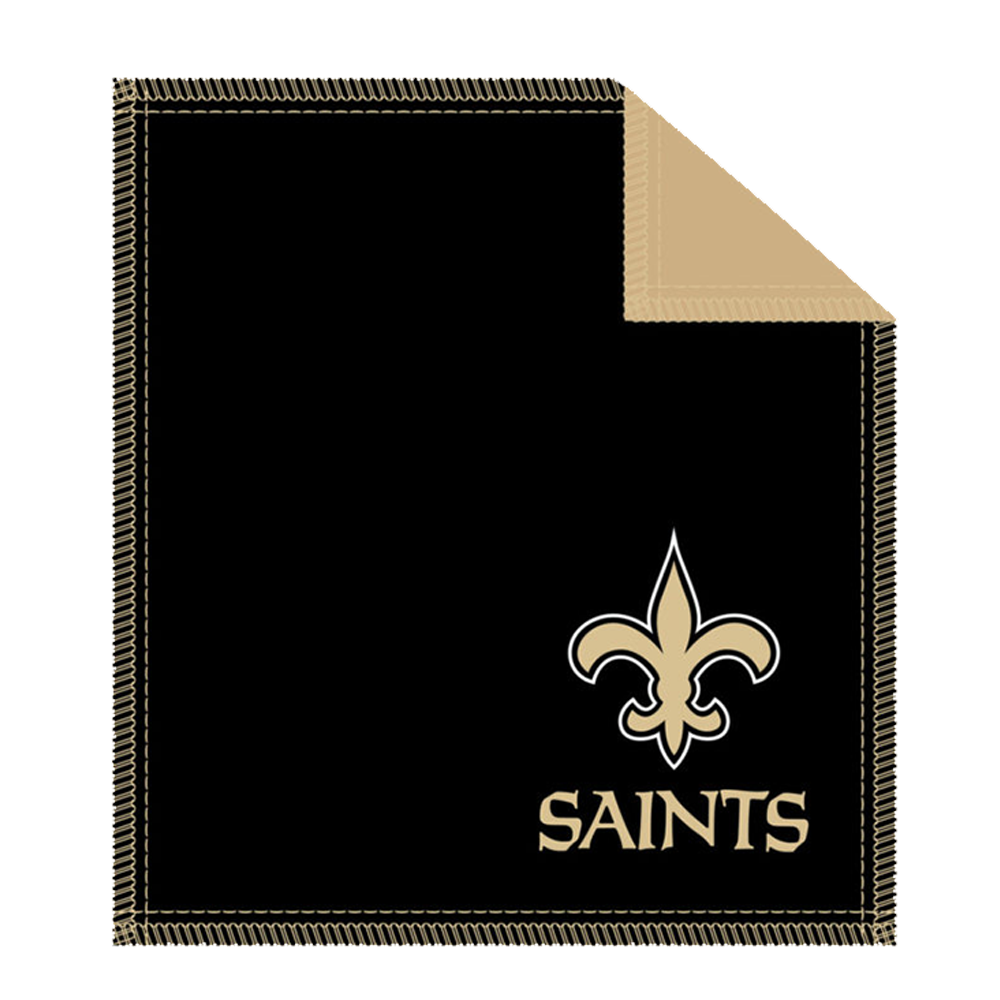 NFL Shammy New Orleans Saints Ultimate oil removing pad Leather on both sides Restores tacky feel for better ball performance Embroidered logos 8" x 7.5"