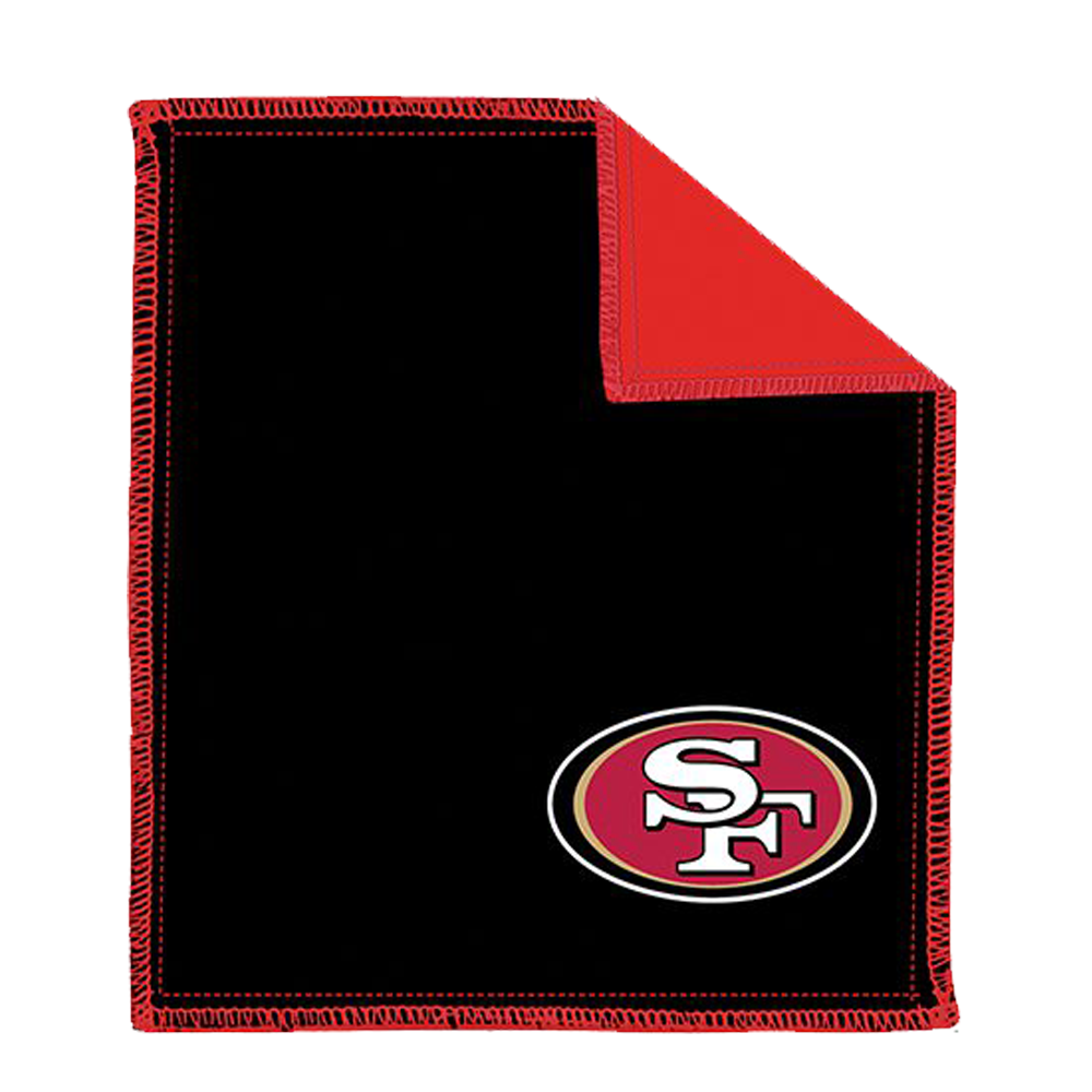 NFL Shammy San Francisco 49ers Ultimate oil removing pad Leather on both sides Restores tacky feel for better ball performance Embroidered logos 8" x 7.5"