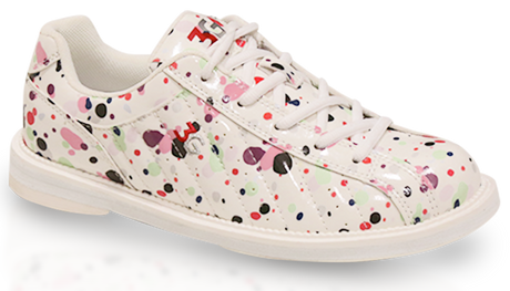 3G Kicks Splash Women's Bowling Shoes  * Fun new print on a TPU material which will increase comfort and breathability. * Universal slide sole * Raised Kick heel for traditional bowling shoe look in a market leading entry level price. * 