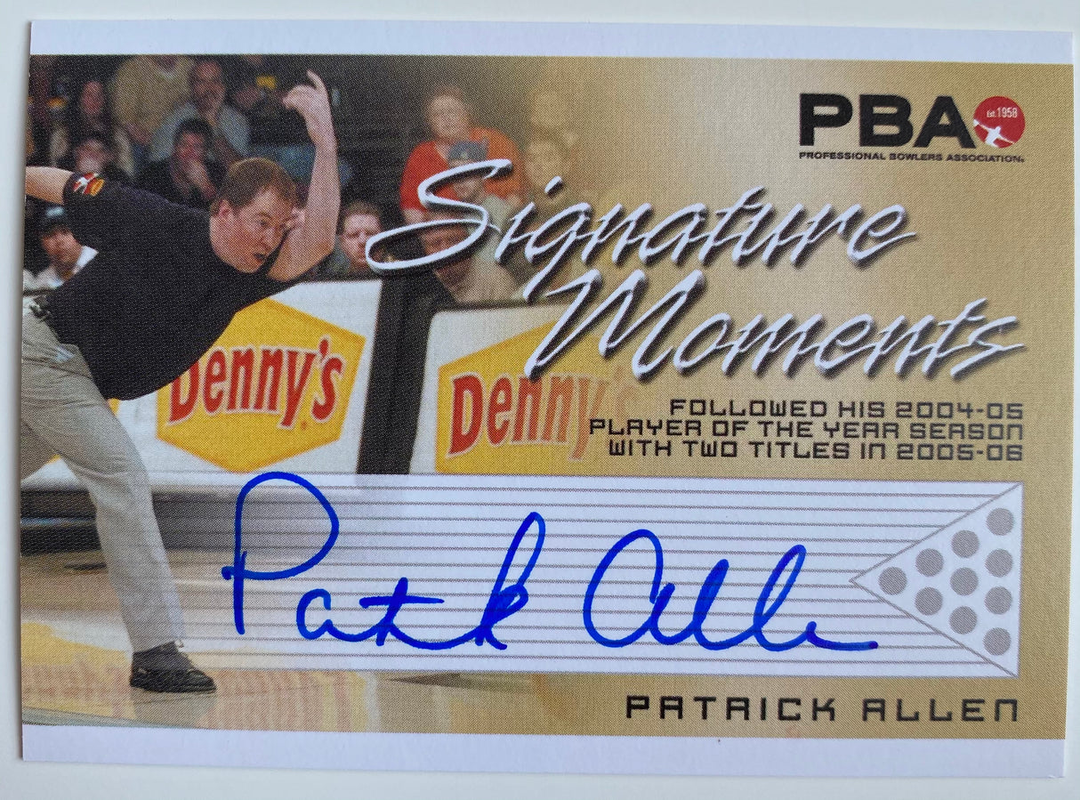 Patrick Allen 2008 Rittenhouse Signature Moments PBA Autograph Bowling Card