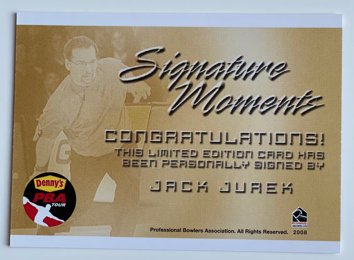 Jack Jurek 2008 Rittenhouse Signature Moments PBA Autograph Bowling Card