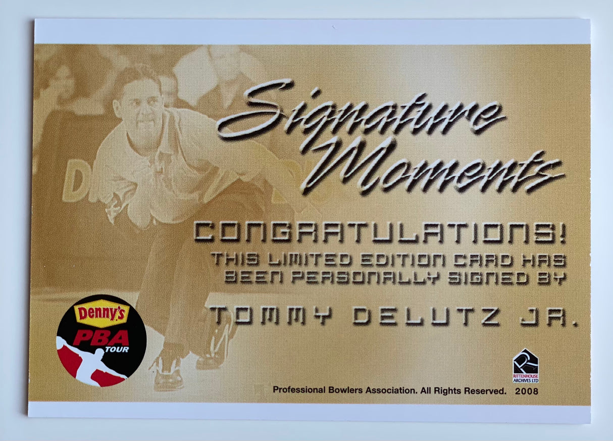 Tommy Delutz Jr. 2008 Rittenhouse Signature Moments PBA Autograph Bowling Card