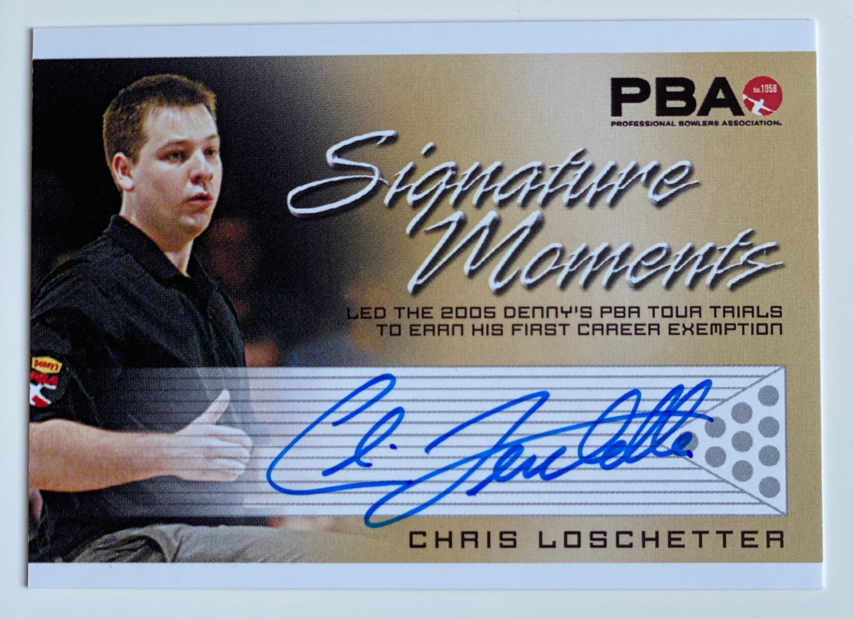 Chris Loschetter 2008 Rittenhouse Signature Moments PBA Autograph Bowling Card