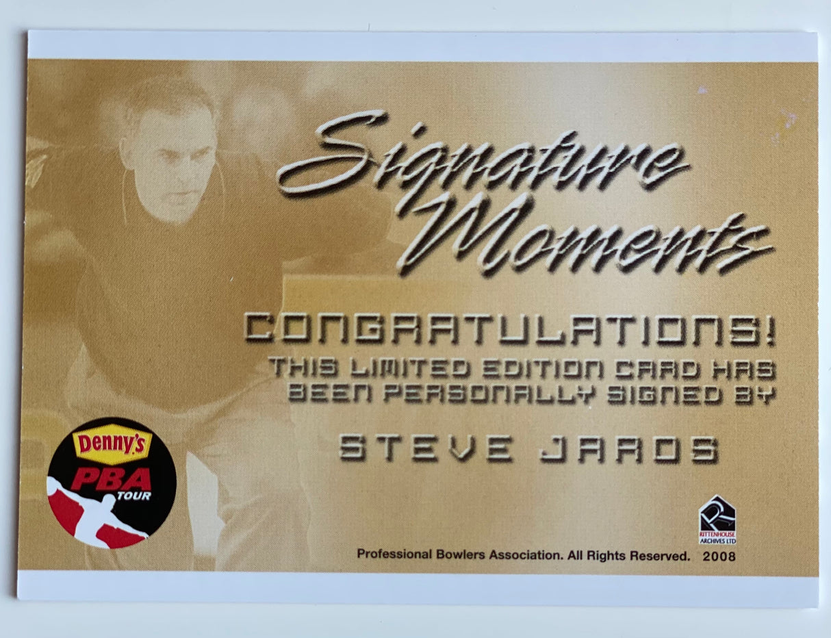 Steve Jaros 2008 Rittenhouse Signature Moments PBA Autograph Bowling Card