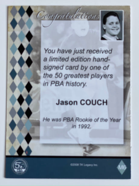 Jason Couch Milestone Moments PBA Bowling Card