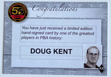 Doug Kent 2008 Rittenhouse PBA 50th Anniversary Autograph Card