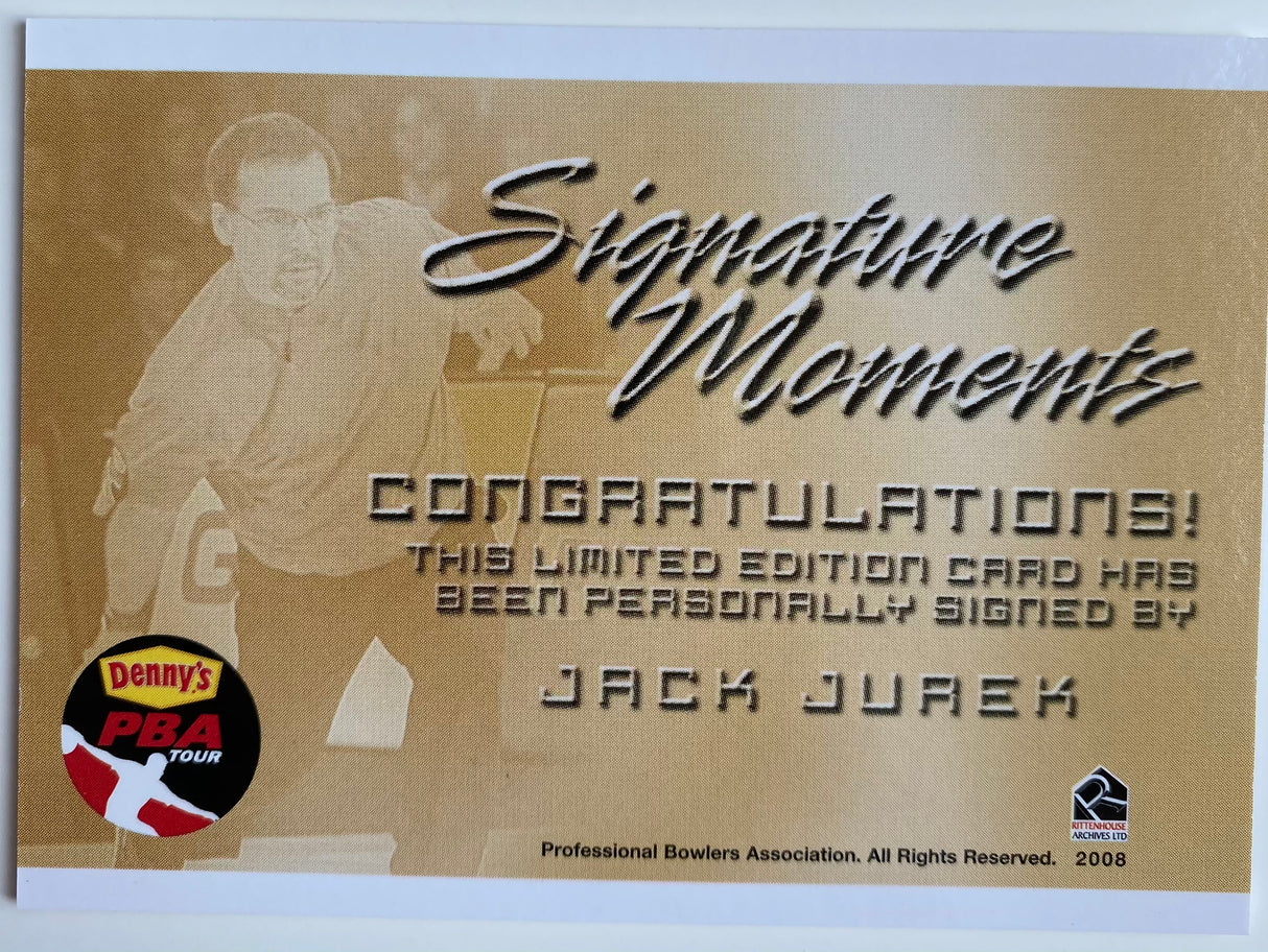 Jack Jurek 2008 Rittenhouse PBA Signature Moments Autograph Bowling Card