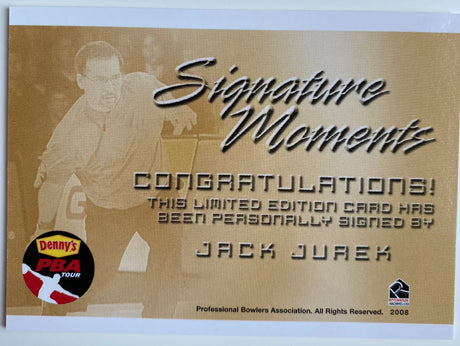 Jack Jurek 2008 Rittenhouse PBA Signature Moments Autograph Bowling Card