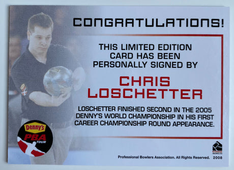 Chris Loschetter 2008 Rittenhouse PBA Autograph Bowling Card