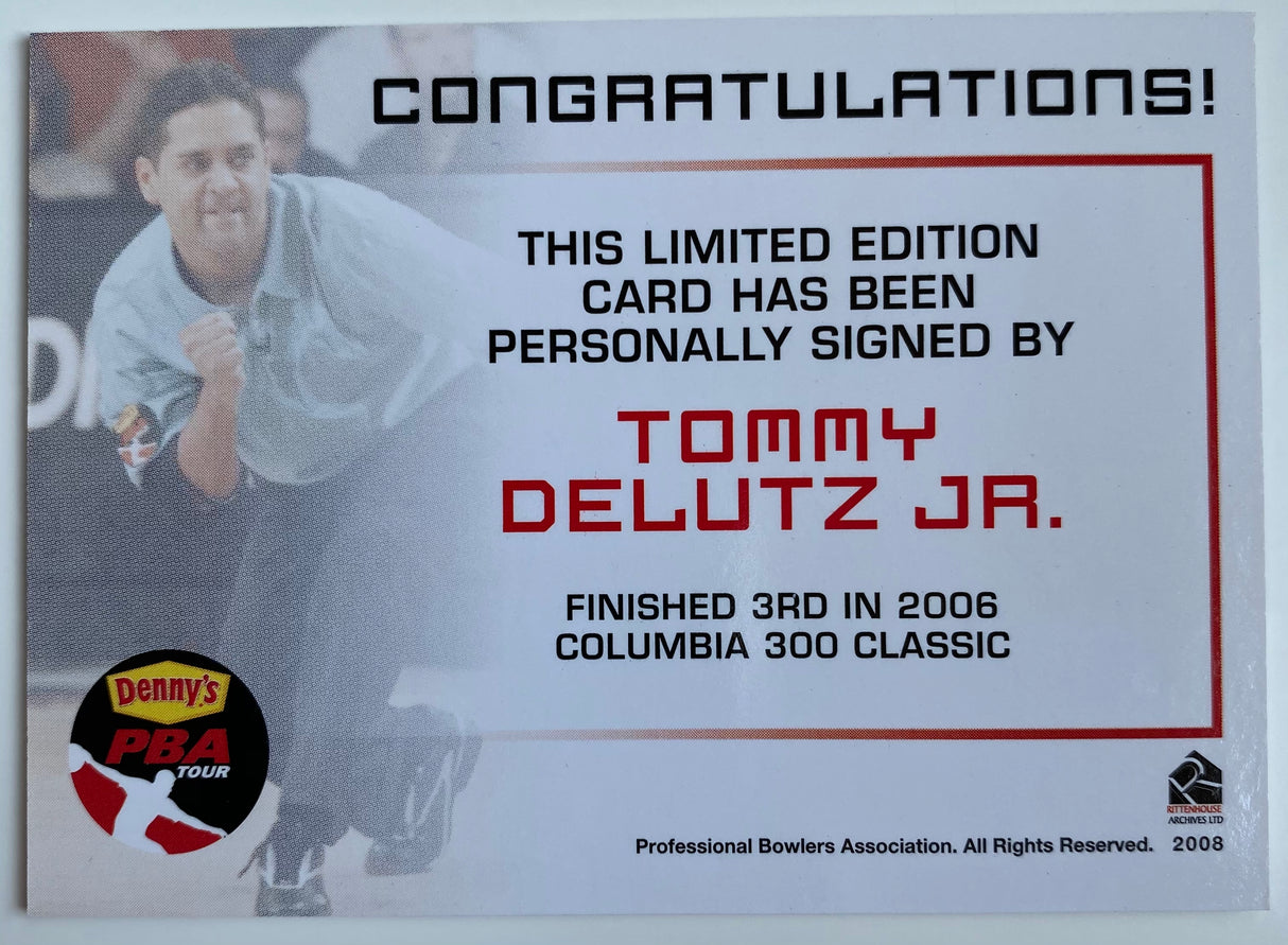 Tommy Delutz Jr. 2008 Rittenhouse PBA Autograph Bowling Card