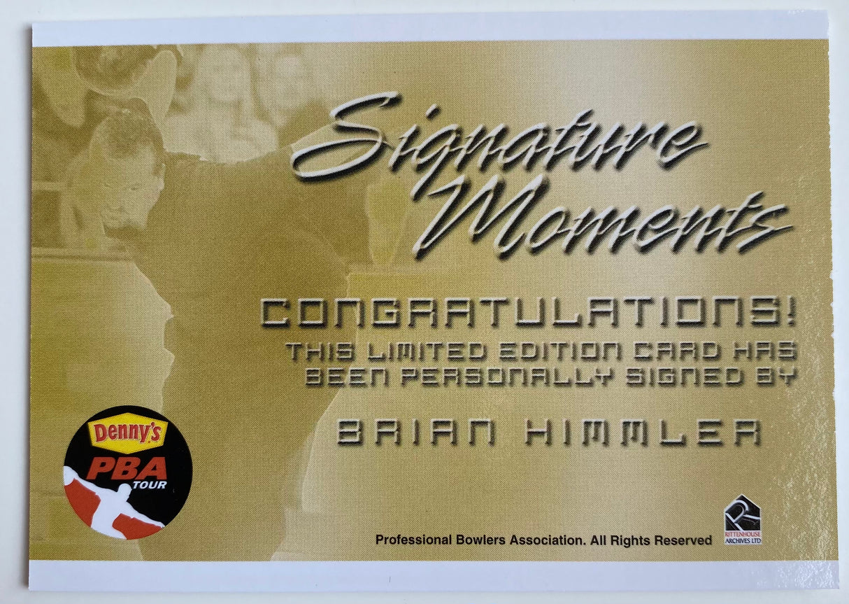 Brian Himmler 2008 Rittenhouse PBA Signature Moments Autograph Bowling Card