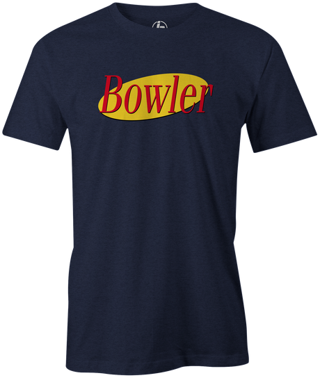 Bowler Men's T-Shirt, Navy, bowling, funny, cool, vintage, novelty, television, tv show, tee, t shirt, t-shirt, tees, t,, Seinfeld,, league bowling team shirt, tournament shirtt