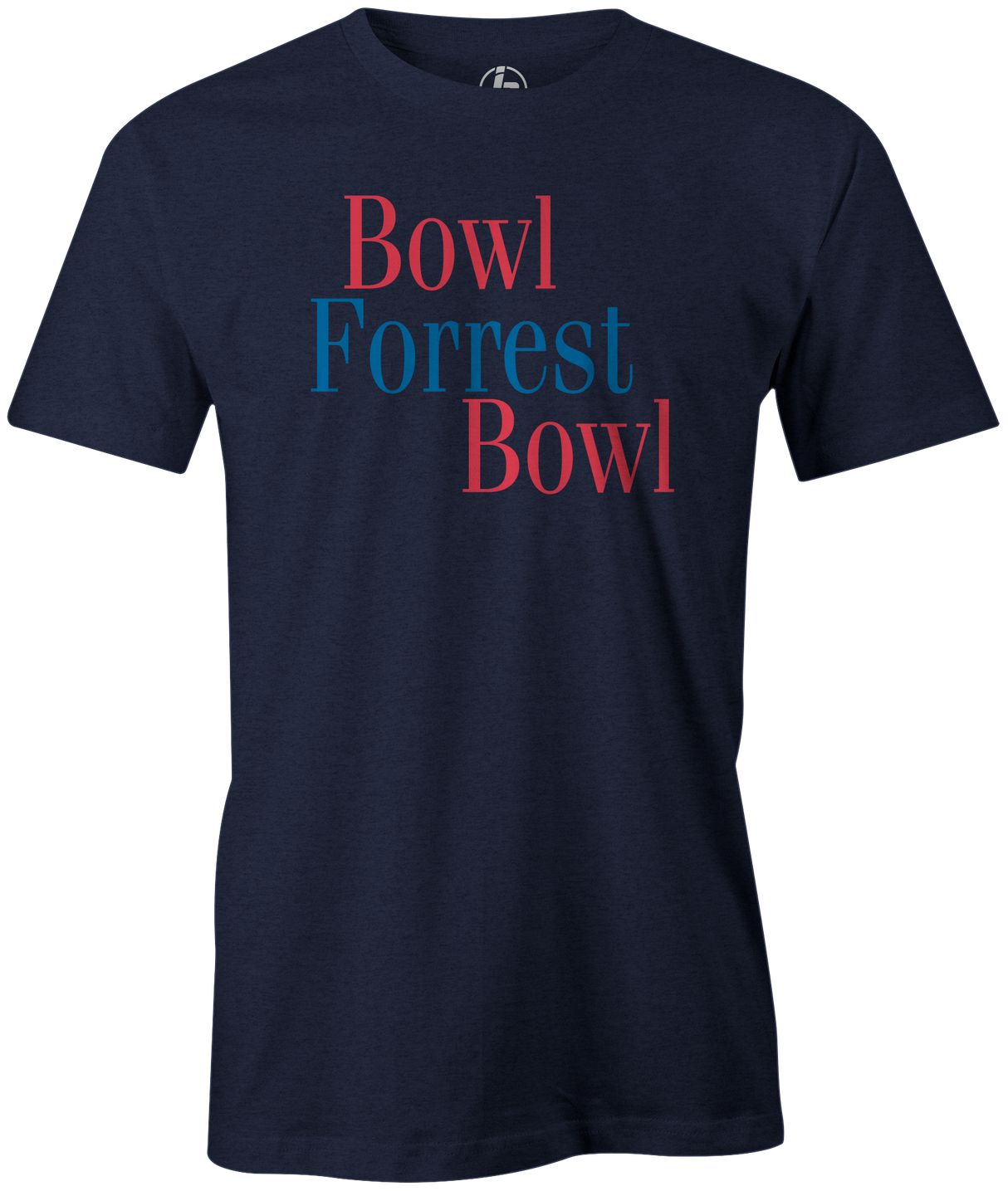 Bowl Forrest Bowl Men's t-shirt, Navy, bowling, movie, tom hanks, forreest gump, league bowling team shirt, tournament shirt, funny, cool, novelty, vintage, classic. tee, t-shirt, tee shirt, tee-shirt, tees, apparel, merch.
