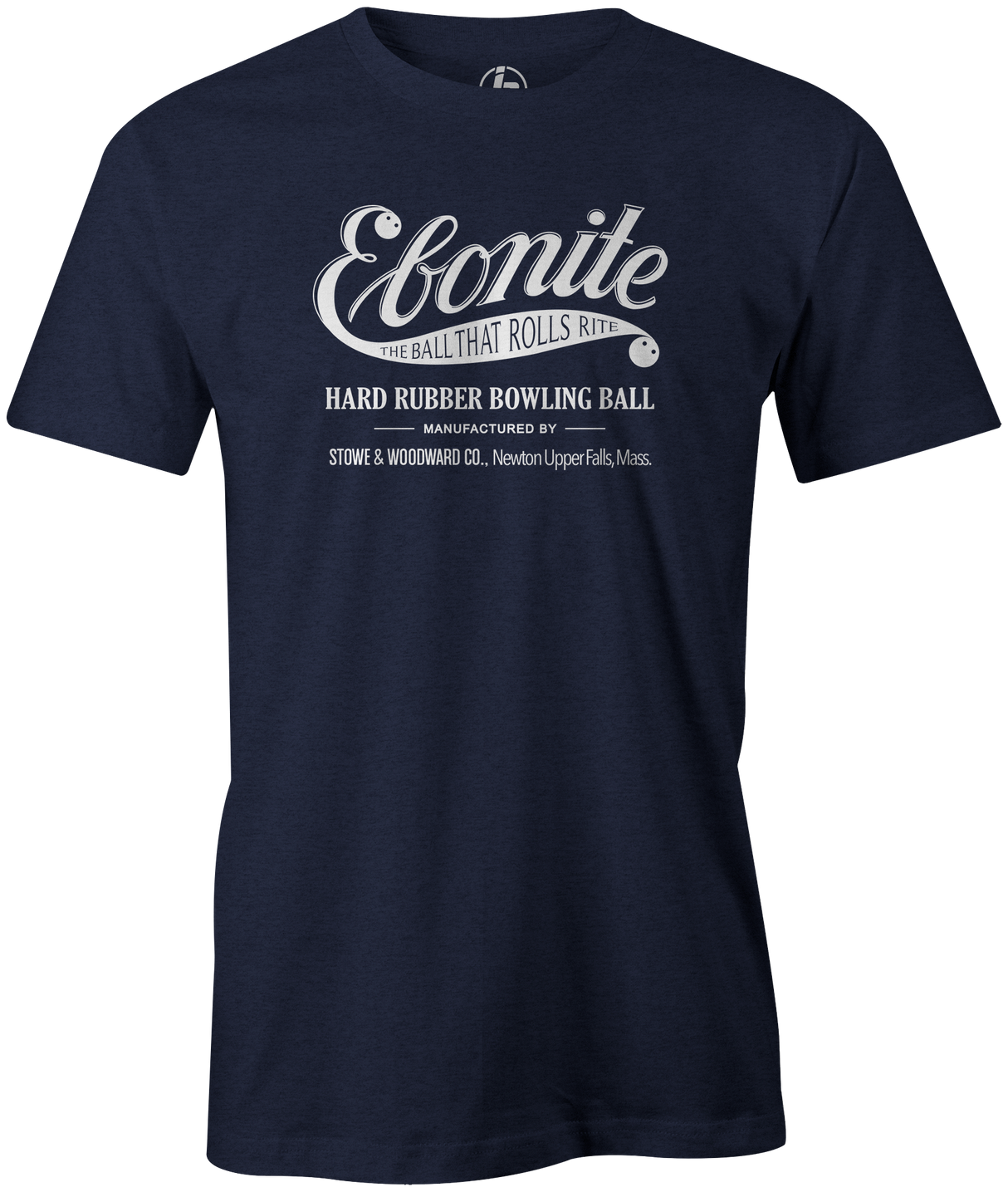 Ebonite Bowling T-Shirt Vintage Logo Black Navy