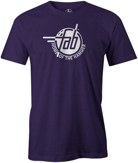 Faball Enterprises Men's T-Shirt, Purple, Bowling, tshirt, tee, tee shirt, tee-shirt, old school, throw back, purple hammer, blue hammer, black hammer, pink hammer, bowling ball. 